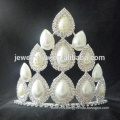 wholesale good selling princess big white rhinestone wedding pageant crowns and tiaras